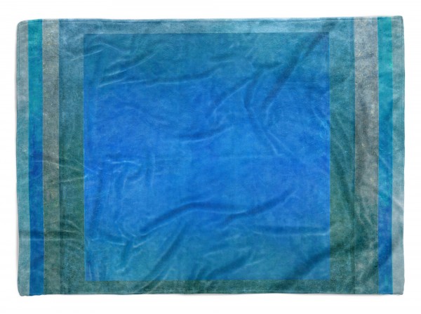 Handtuch Strandhandtuch Saunatuch Kuscheldecke mit Fotomotiv Blau Abstrakt Streifen
