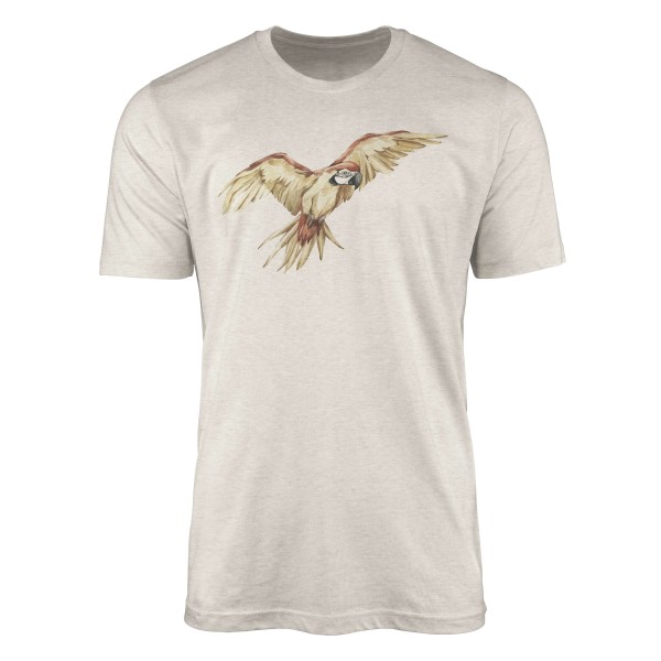 Herren Shirt Organic T-Shirt Aquarell Motiv Papagei Bio-Baumwolle Ökomode Nachhaltig Farbe