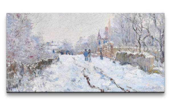 Remaster 120x60cm Claude Monet Impressionismus weltberühmtes Wandbild Snow at Argenteuil
