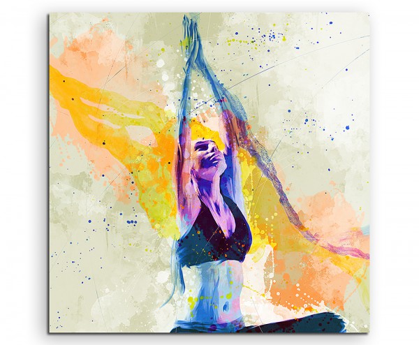 Yoga IV 60x60cm Aquarell Art Leinwandbild