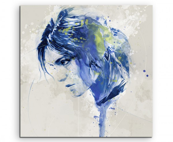 Lara Croft Aqua 60x60cm Wandbild Aquarell Art