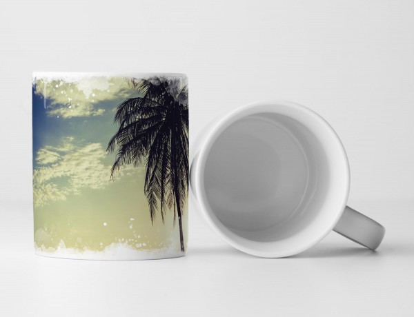 Tasse Geschenk Silhouette einer Kokosnusspalme
