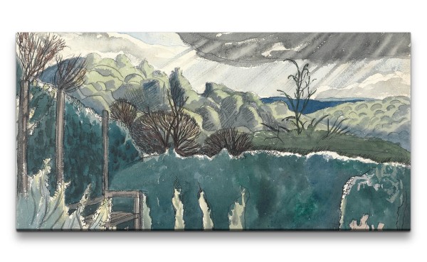 Remaster 120x60cm Paul Nash weltberühmtes Wandbild Landschaft Bäume Licht zeitlose Kunst