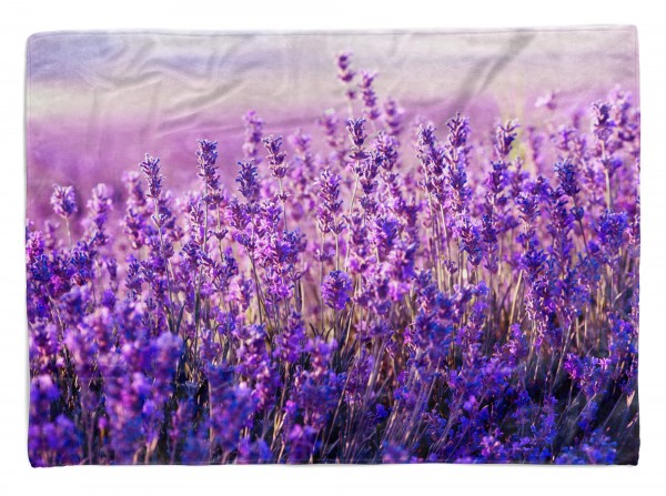 Handtuch Strandhandtuch Saunatuch Kuscheldecke mit Fotomotiv Lavendel Blau Wild