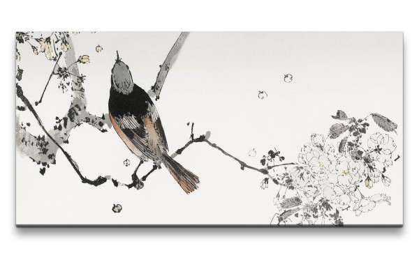 Remaster 120x60cm Traditionelle japanische Kunst Zeitlos Beruhigend Harmonie Baumblüten Frühling Vog