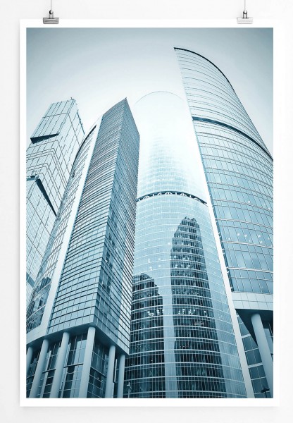 Architekturfotografie 60x90cm Poster Gläserne Bürogebäude