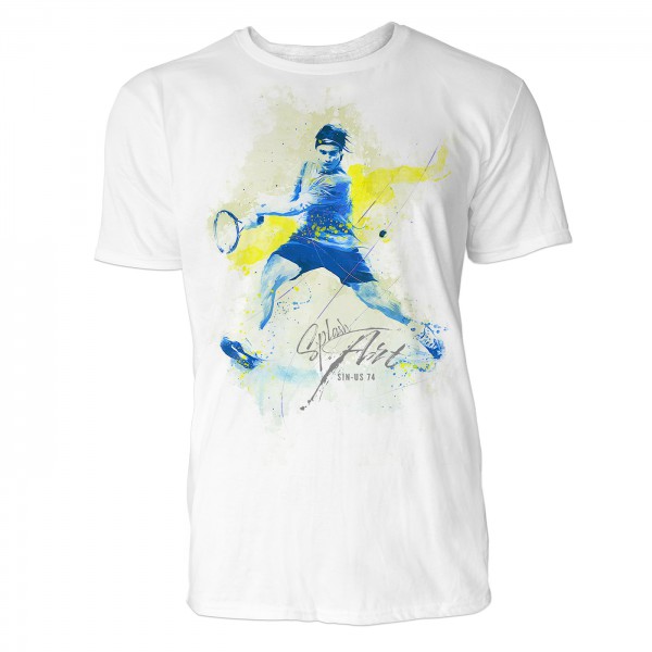 Tennisspiel Sinus Art ® T-Shirt Crewneck Tee with Frontartwork