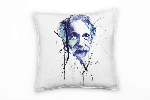 Albert Einstein Deko Kissen Bezug 40x40cm für Couch Sofa Lounge Zierkissen