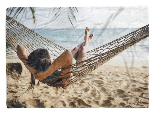 Handtuch Strandhandtuch Saunatuch Kuscheldecke mit Fotomotiv Strand Meer Urlaub