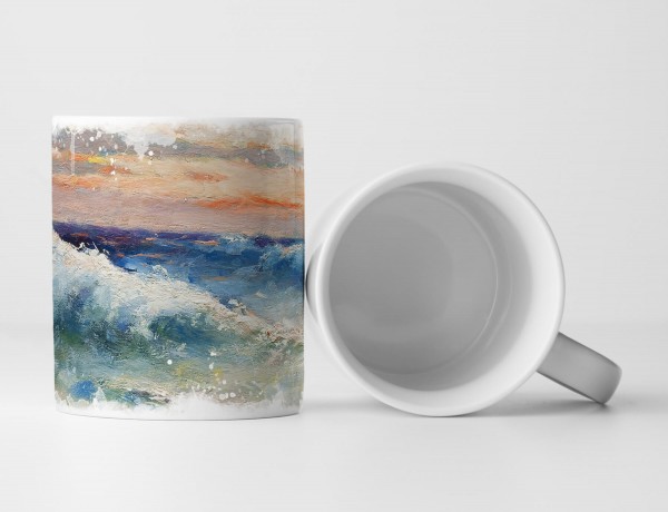 Tasse Geschenk Grafik – Pastellhimmel über wogendem Meer