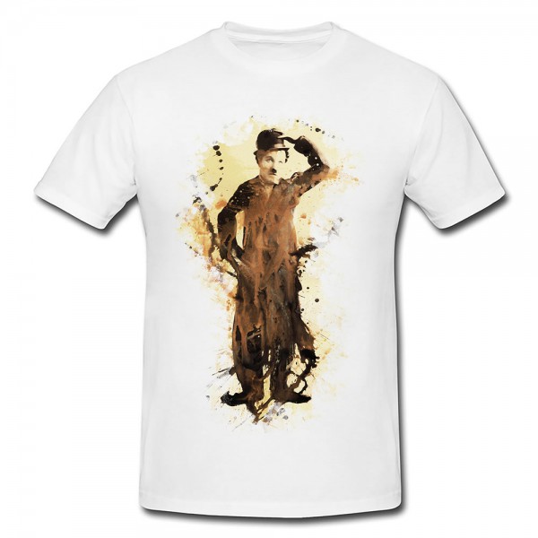 Charlie Chaplin III Premium Herren und Damen T-Shirt Motiv aus Paul Sinus Aquarell
