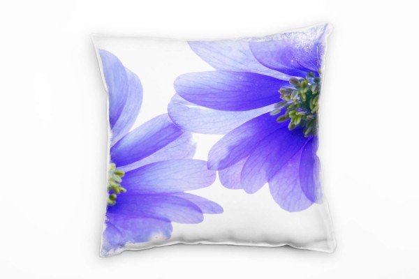 Blumen, lila, blau, gelb, weiß, Detailaufnahme Deko Kissen 40x40cm für Couch Sofa Lounge Zierkissen