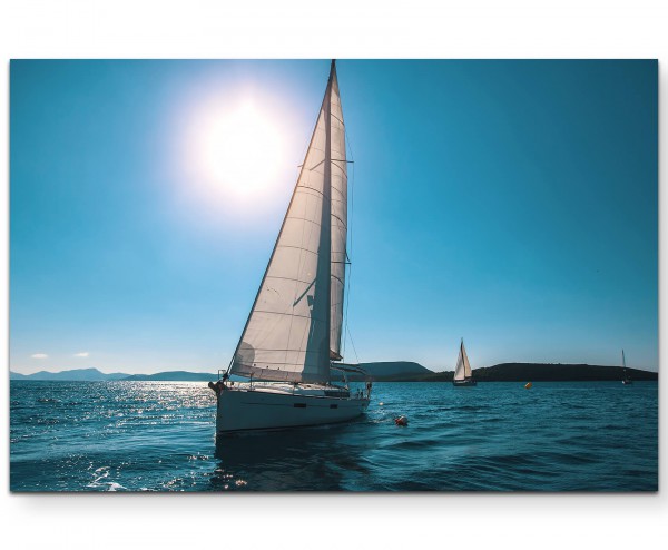 Segelschiff auf dem See im Sommer - Leinwandbild