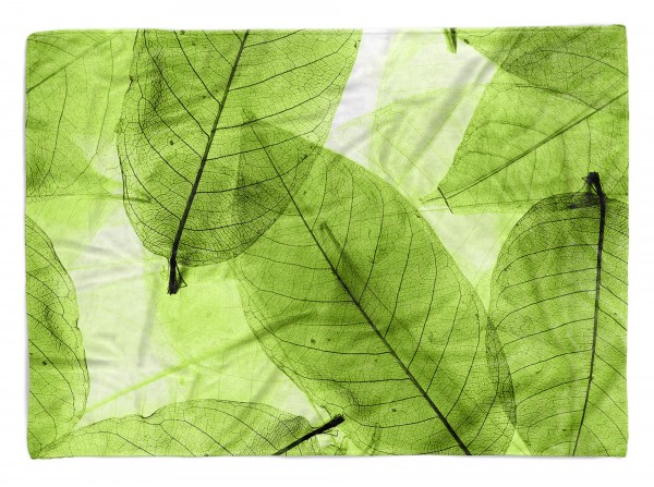 Handtuch Strandhandtuch Saunatuch Kuscheldecke mit Fotomotiv Grüne Blätter Natu