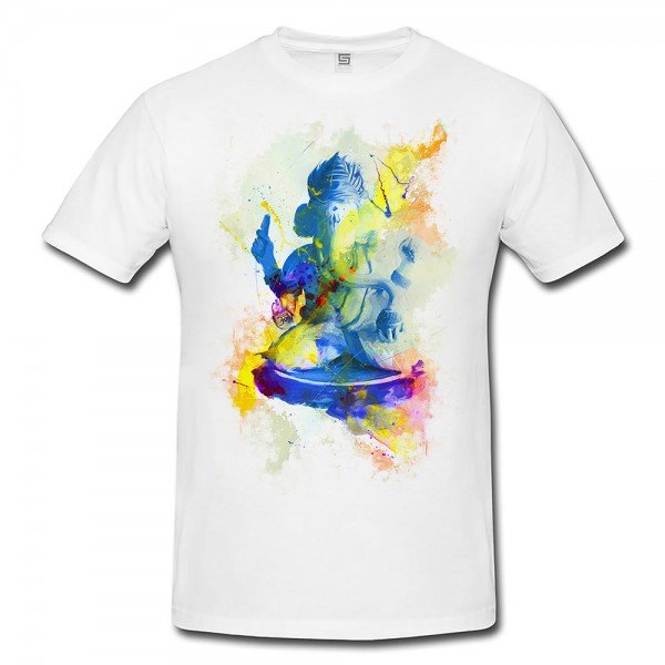 Ganesha Herren T- Shirt , Stylisch aus Paul Sinus Aquarell Color