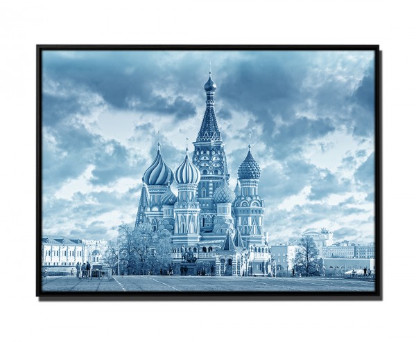 105x75cm Leinwandbild Petrol Moskau Russland Roter Platz Basilius-Kathedrale Kirche