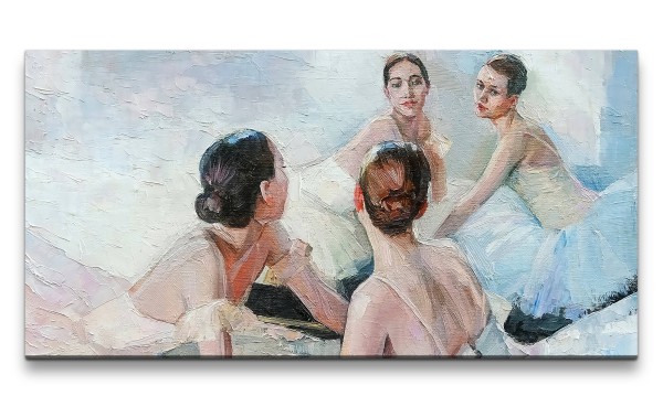 Leinwandbild 120x60cm Malerisch Ballett Ballerina junge Frauen Kunstvoll Schön