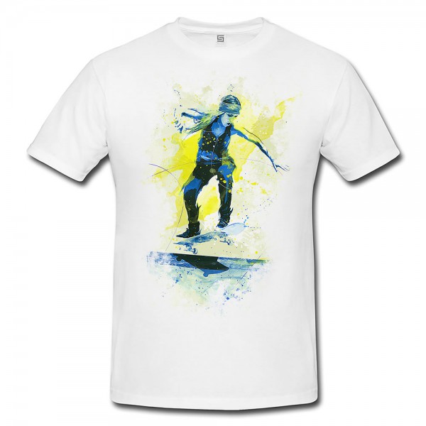 Skateboarding I Premium Herren und Damen T-Shirt Motiv aus Paul Sinus Aquarell