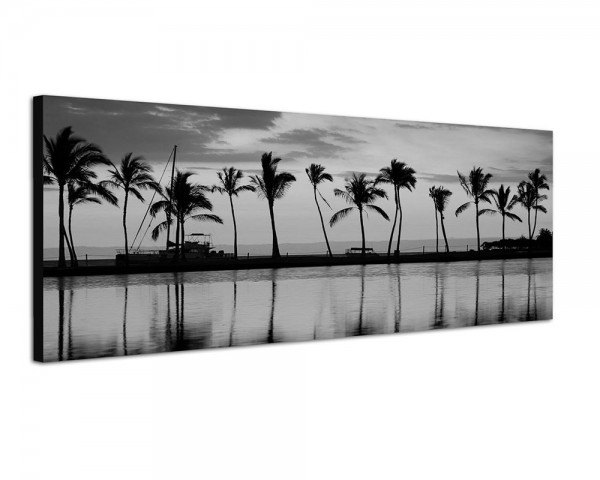 150x50cm Hawaii Strand Meer Palmen Sonnenuntergang