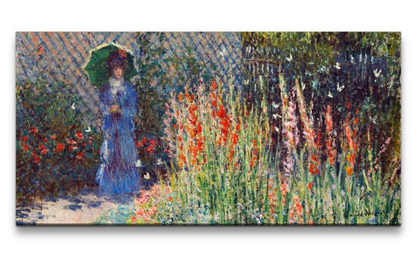 Remaster 120x60cm Claude Monet Impressionismus weltberühmtes Wandbild Rounded Flower Bed