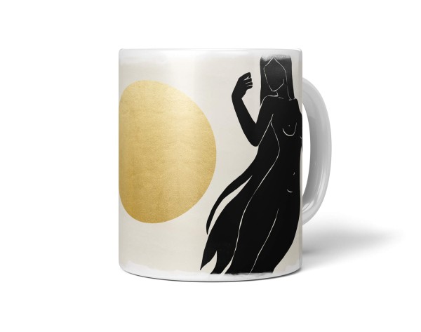 Dekorative Tasse mit schönem Motiv Göttin Goldener Mond Feminin Mystisch Fantasie