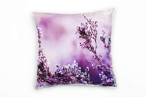 Blumen, gefrorene Blüten, lila, rosa Deko Kissen 40x40cm für Couch Sofa Lounge Zierkissen