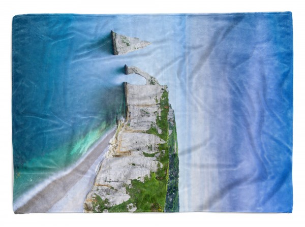 Handtuch Strandhandtuch Saunatuch Kuscheldecke mit Fotomotiv weiße Felsen Meer