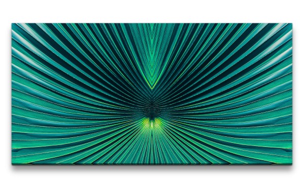 Leinwandbild 120x60cm Grünes Blatt Kunstvoll Fotokunst Dekorativ Modern