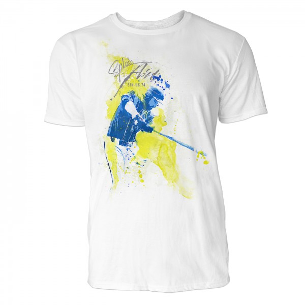 American Baseball Batter 1 Sinus Art ® T-Shirt Crewneck Tee with Frontartwork
