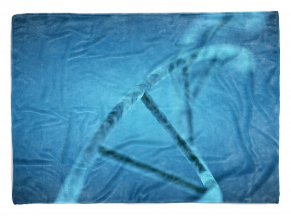 Handtuch Strandhandtuch Saunatuch Kuscheldecke mit Fotomotiv DNA Blau Makro Kunst