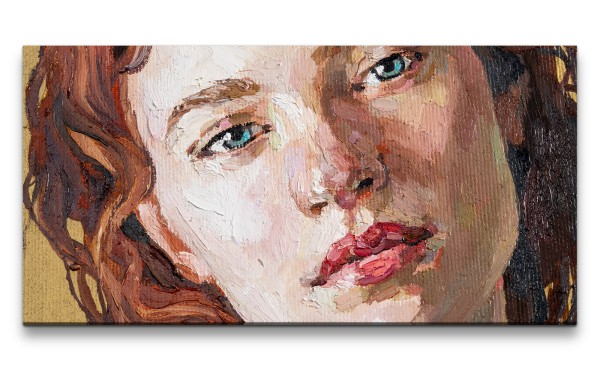 Leinwandbild 120x60cm Schönes Frauen Porträt Schönheit Malerisch Kunstvoll