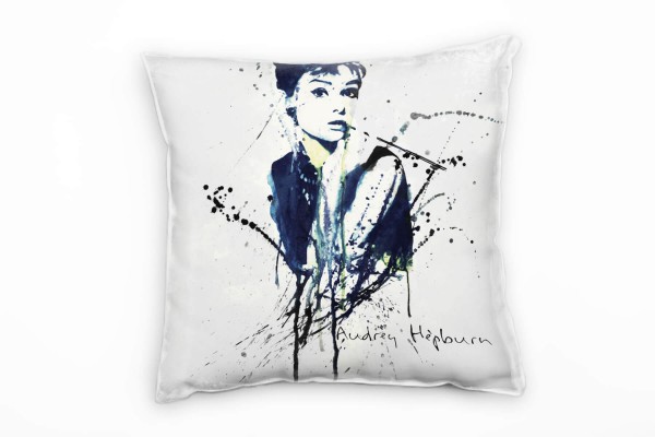 Audrey Hepburn Deko Kissen Bezug 40x40cm für Couch Sofa Lounge Zierkissen
