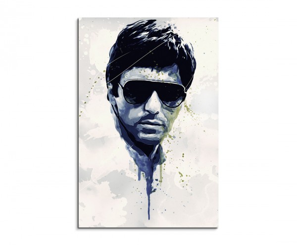 Al Pacino Scarface Splash 90x60cm Kunstbild als Aquarell auf Leinwand