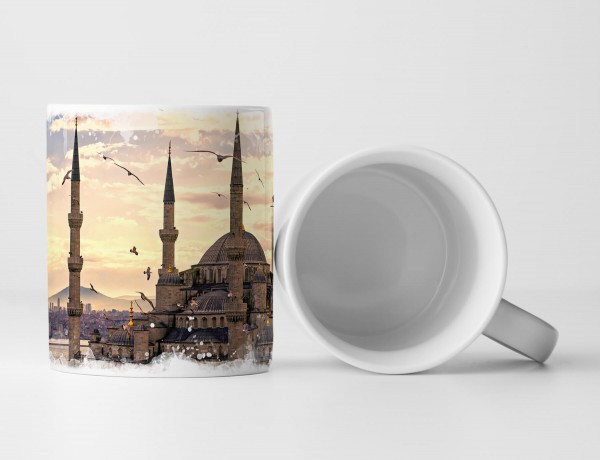 Tasse Geschenk Architekturfotografie – Malerische Moschee mit Möwen