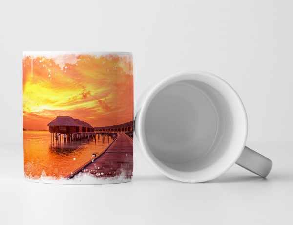Tasse Geschenk Malediven Sonnenuntergang Tasse