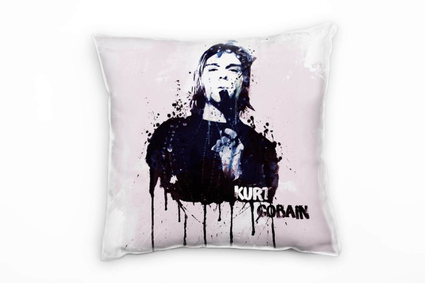Kurt Cobain Deko Kissen Bezug 40x40cm für Couch Sofa Lounge Zierkissen