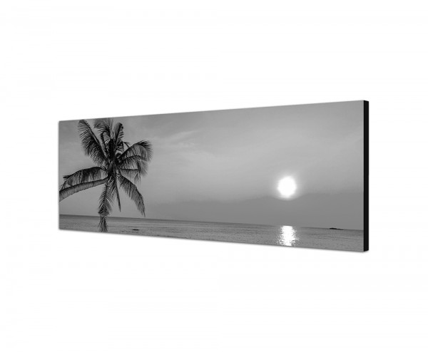 150x50cm Strand Meer Palme Sonnenuntergang