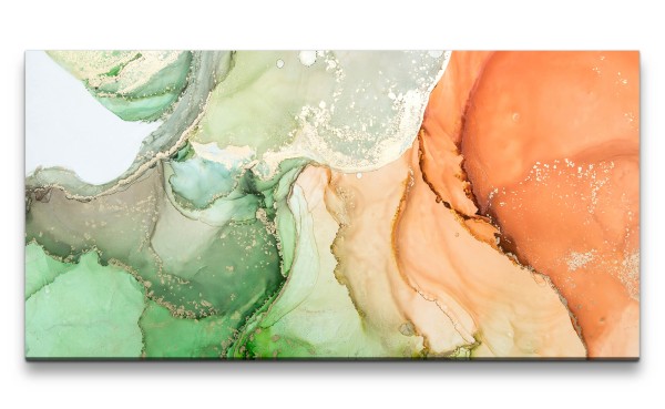 Leinwandbild 120x60cm Abstrakt Dekorativ Fluid Modern Kunstvoll Farben