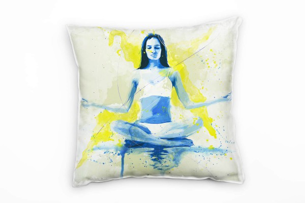Yoga Deko Kissen Bezug 40x40cm für Couch Sofa Lounge Zierkissen