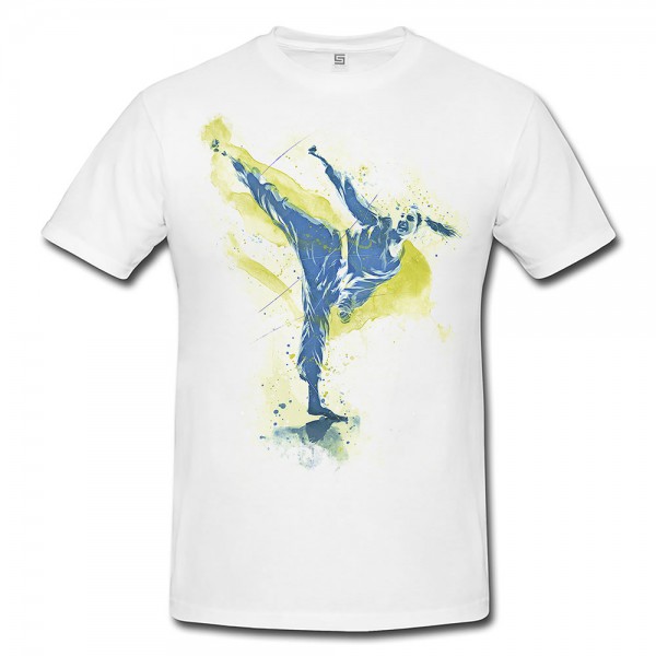 Karate Premium Herren und Damen T-Shirt Motiv aus Paul Sinus Aquarell