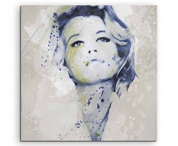 Brigitte Bardot Splash 60x60cm Kunstbild als Aquarell auf Leinwand