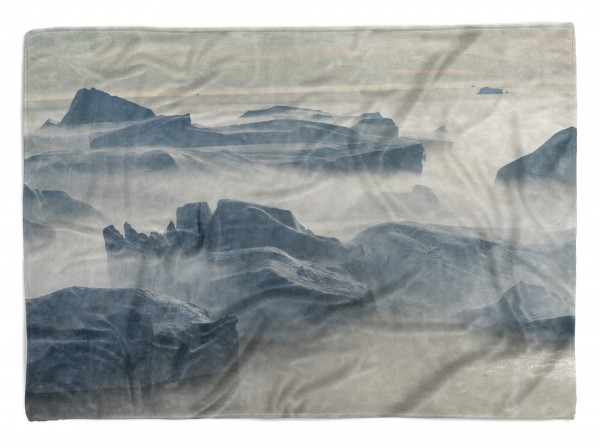 Handtuch Strandhandtuch Saunatuch Kuscheldecke mit Fotomotiv Eisberge Eis Antar