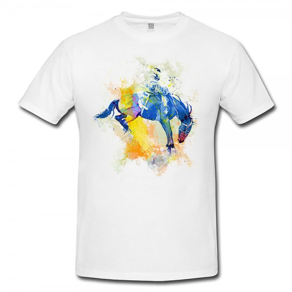 Rodeo Herren und Damen T-Shirt Sport Motiv aus Paul Sinus Aquarell