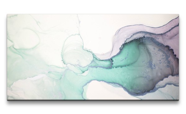 Leinwandbild 120x60cm Fließende Farben Hell Kunstvoll Acrylic Fluid Dekorativ