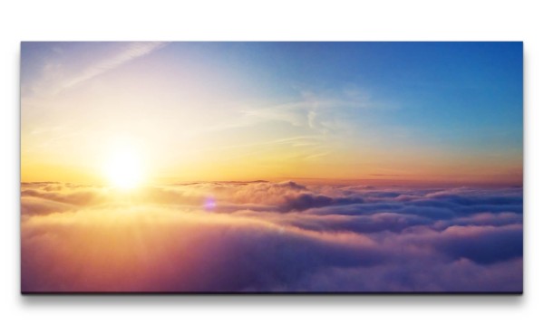 Leinwandbild 120x60cm Über den Wolken Himmel Sonnenuntergang Freiheit Atemberaubend