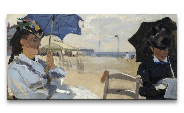 Remaster 120x60cm Claude Monet Impressionismus weltberühmtes Wandbild The Beach at Trouville