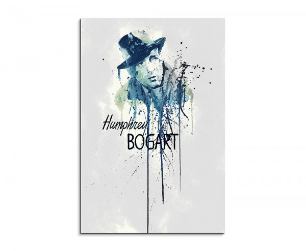 Humphrey Bogart 90x60cm Aquarell Art Wandbild auf Leinwand fertig gerahmt Original Sinus Art