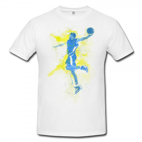 Basketball VI Premium Herren und Damen T-Shirt Motiv aus Paul Sinus Aquarell