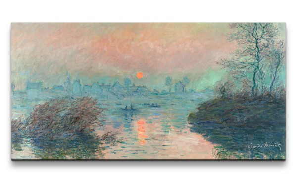 Remaster 120x60cm Claude Monet Impressionismus weltberühmtes Wandbild Sun setting on the Seine at La