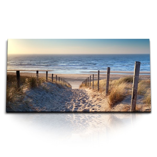 Kunstdruck Bilder 120x60cm Ostsee Deutschland Strand Sandstrand Meer Horizont